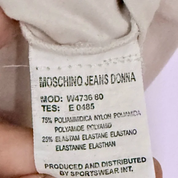 Vintage Y2K MOSCHINO Jeans stretch tank muscle shirt w/ colorful sequin dots S/M - Picture 11 of 13